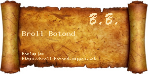 Broll Botond névjegykártya